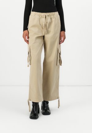 ELASTICATED PANT - Pantaloni cargo - silt