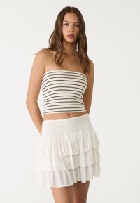 Stradivarius - RUFFLED - Mini skirt - beige Thumbnail Image 1