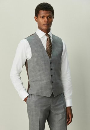 REGULAR FIT - CHECK - Suit waistcoat - grey