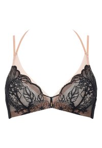 MIDNIGHT FLOWERS WIREFREE BRA - Kolmnurklõikega rinnahoidja - black