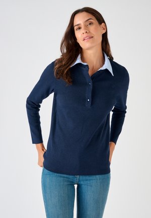 THERMOLACTYL COL CHEMISIER CHAMBRAY - Polo - marine