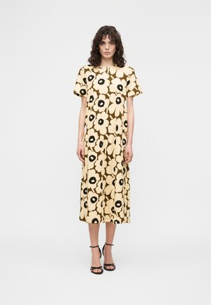 Marimekko PISTEINEN UNIKKO DRESS - Φόρεμα από ζέρσεϊ - beige/brown/black