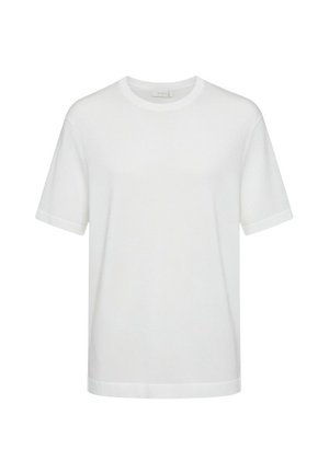 T-shirt bianca a maniche corte con scollo a girocollo, orlo dritto e design semplice e lineare.