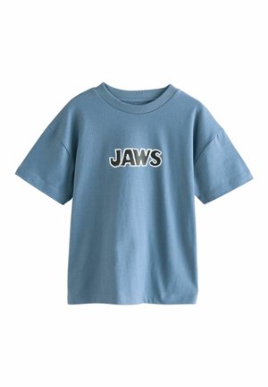 SHORT SLEEVE JAWS - Print T-shirt - blue