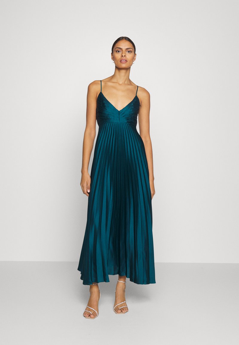 Abercrombie & Fitch - PARTY MUTTON SLEEVE DRAPED MID - Vestito elegante - deep teal, Ingrandire