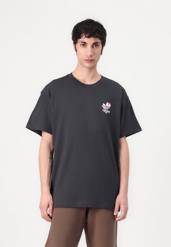 FLORAL GRAPHIC TEE UNISEX - Print T-shirt - carbon base3