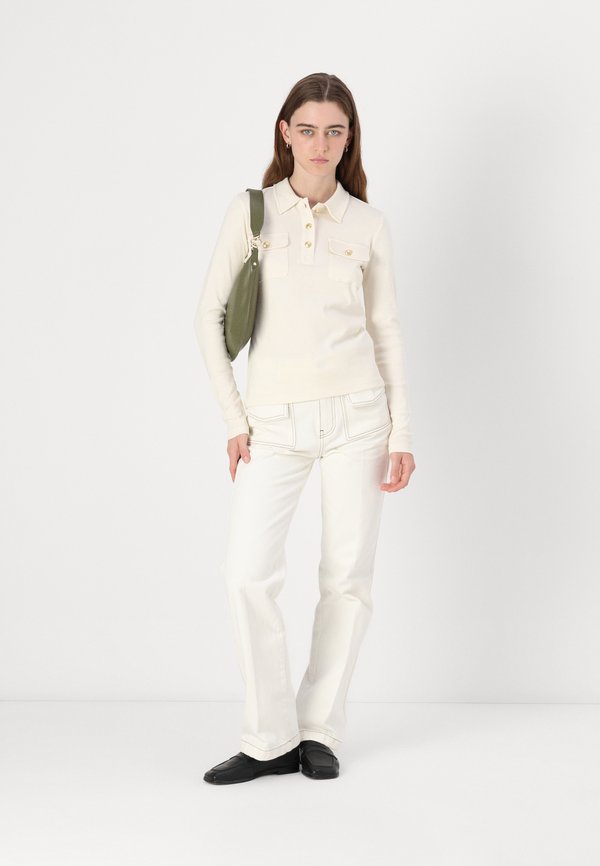 SLIM  - Long sleeved top - ivory petal3