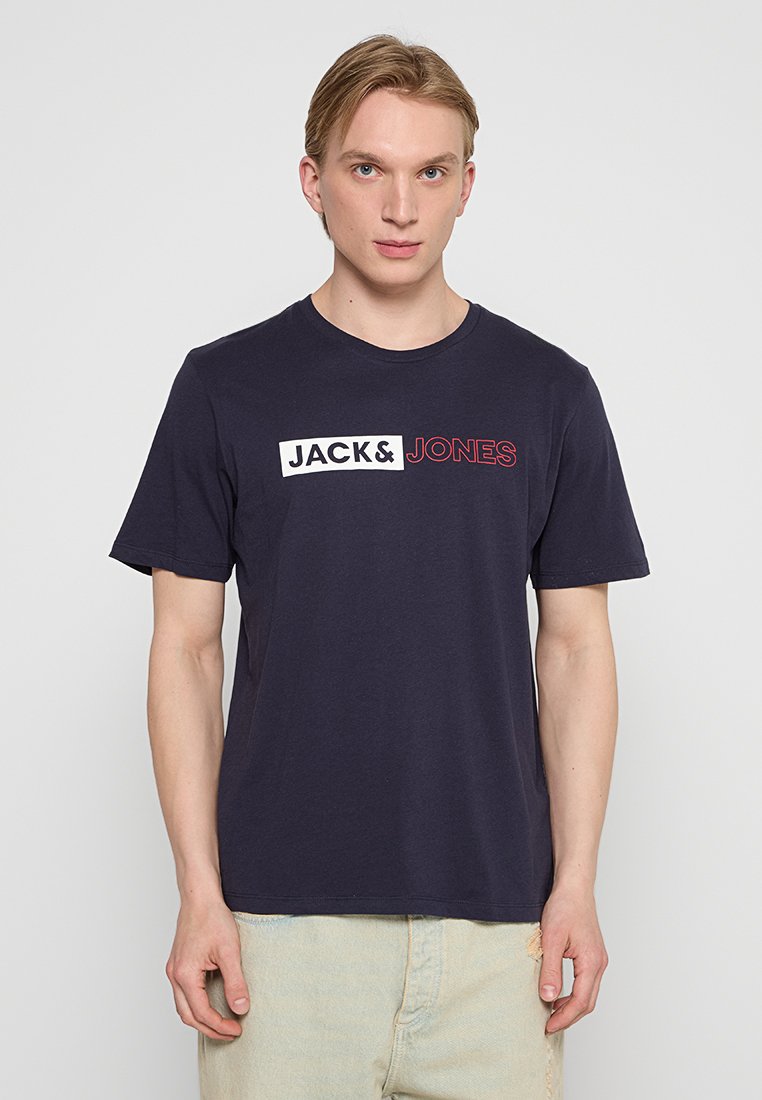jack & jones T-shirt print donkerblauw