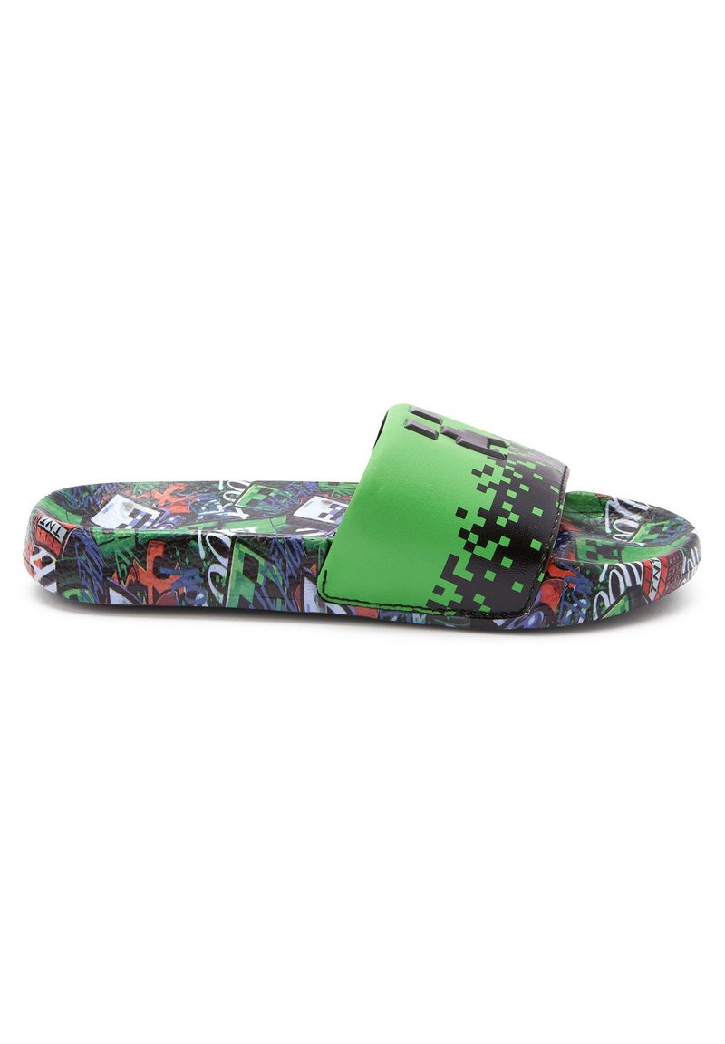 Next SLIDERS - Rantasandaalit - black green minecraft