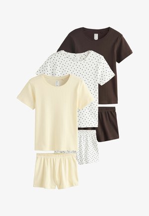 Next, REGULAR FIT - POINTELLE SHORT PYJAMAS SET 3 PACK . SET - Pigiama - chocolate yellow cream