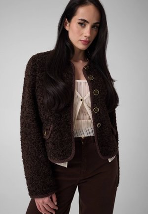 Guess, JACKE MIT KNOPFLEISTE UND KUNSTFELLBESATZ - Veste d'hiver - dunkelbraun