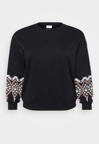 CARBROOKE O NECK PRINT - Sweatshirt - black