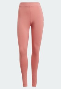 Rosa leggings i elastiskt material med hög midja och strömlinjeformat design. Har en diskret logotyp nära vristen.