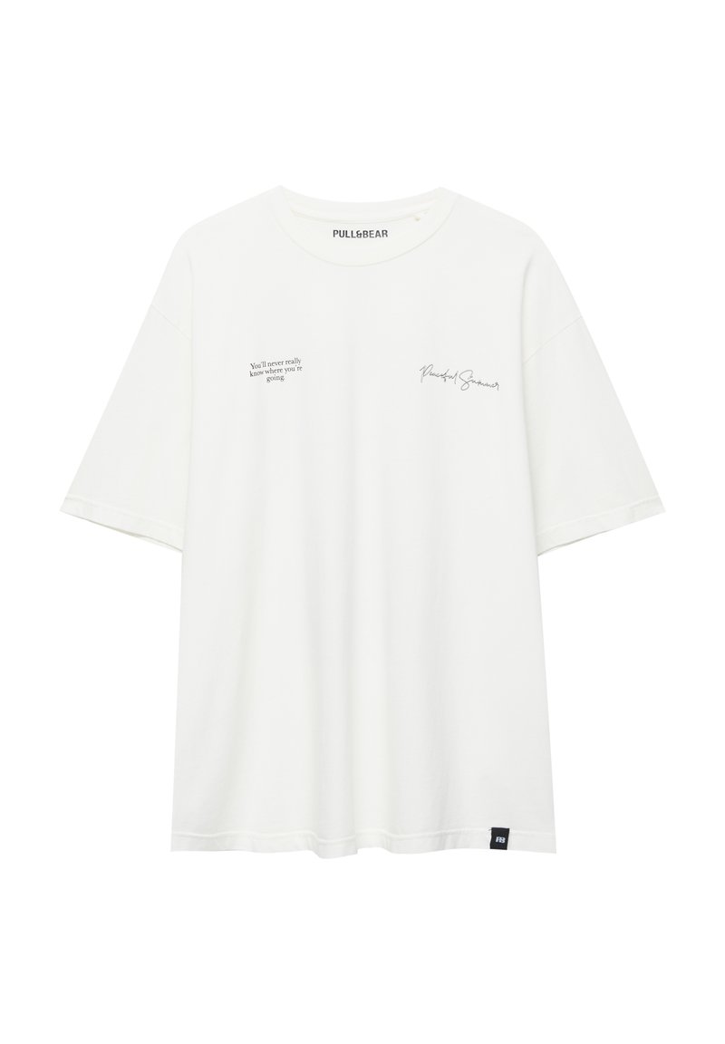 PULL&BEAR SHORT SLEEVE Tshirt print white/wit Zalando.nl