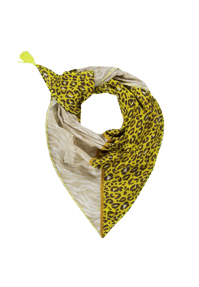 Damen Schals | Codello DREIECKSTUCH MIT ANIMAL-PRINT Tuch gelb - KK36263 Damen Schals | Codello DREIECKSTUCH MIT ANIMAL-PRINT Tuch gelb - KK36263