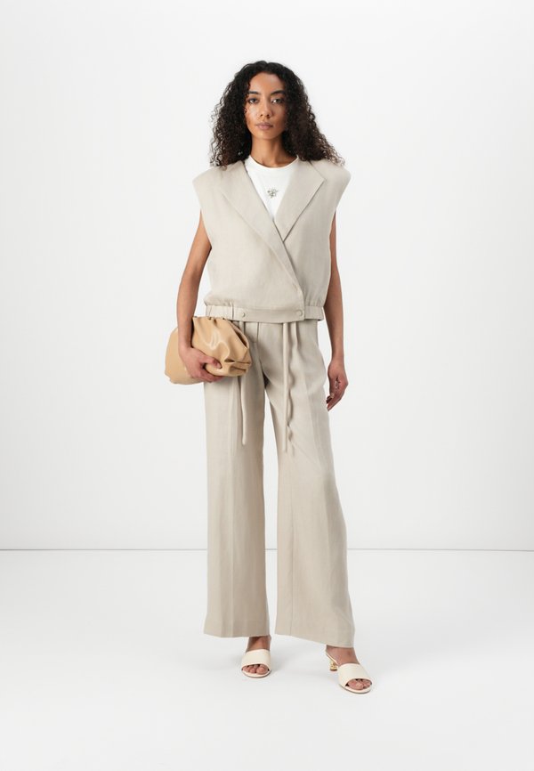 NATULI - Waistcoat - oyster gray3