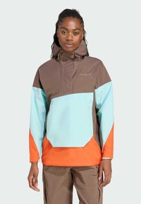 Adidas Terrex ANORAK - Regenjas - earth strata semi flash aqua semi impact orange
