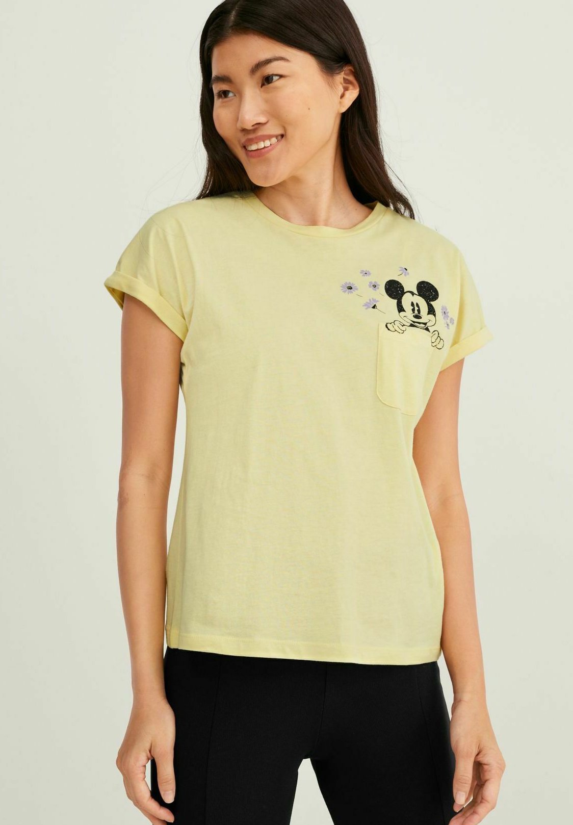 C\u0026A DISNEY MICKEY MOUSE - Camiseta estampada - light yellow/amarillo claro  - Zalando.es
