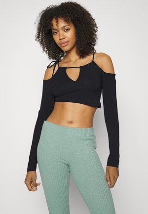 ZENIA CROP - Pitkähihainen paita - black