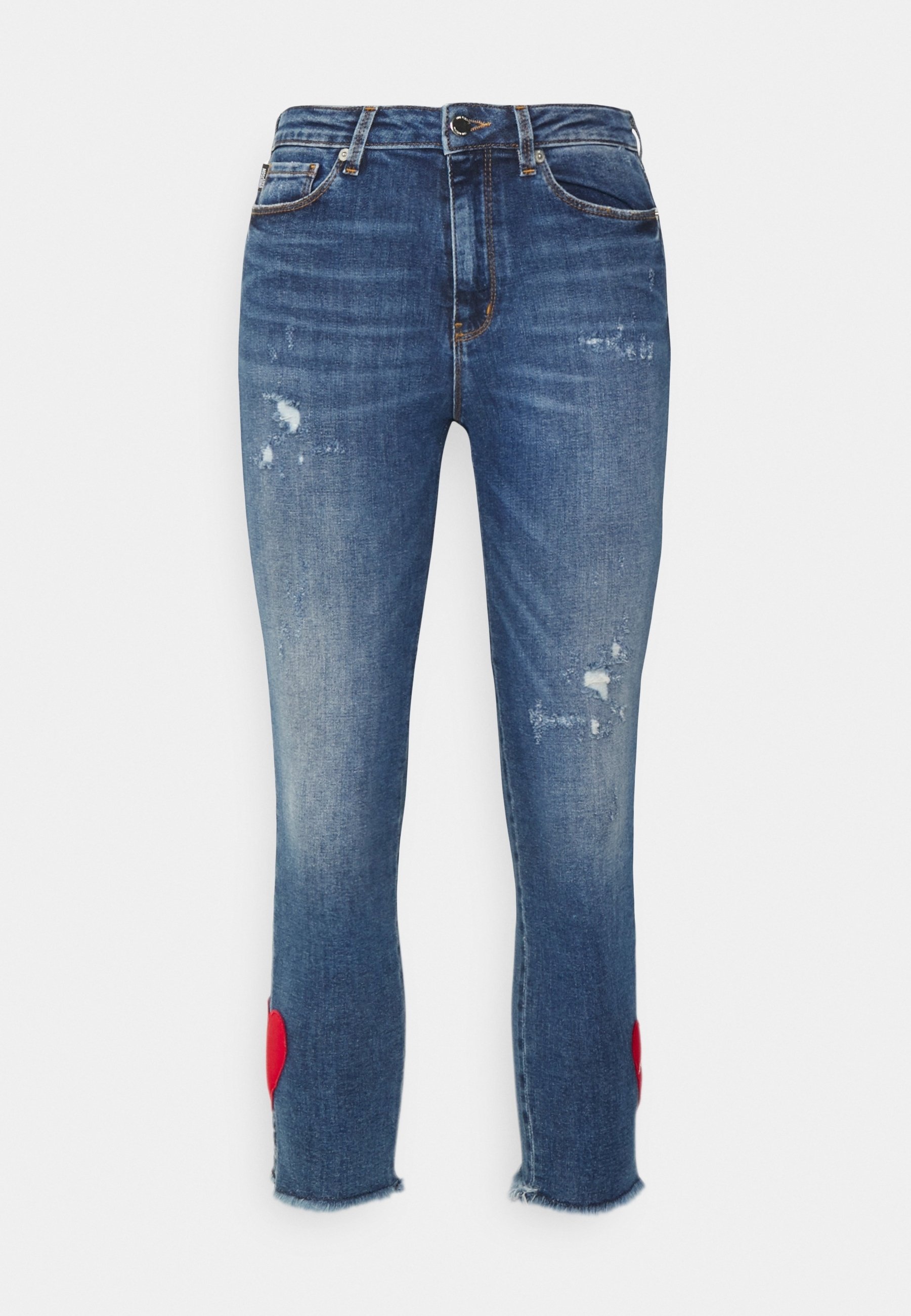【関税&送料込】Moschino Jeans Skinny Fit Jeans Moschino Washed Black Jeans with Gold Text Logo on Back