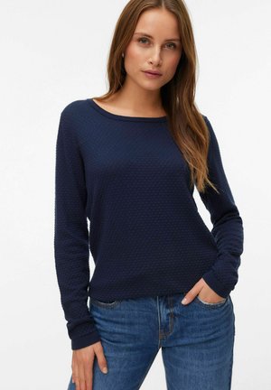 VMCARE STRUCTURE O-NECK - Svetr - navy blazer 1