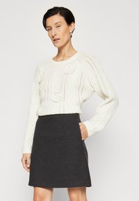 Selected Femme SLFMERCY ULA SKIRT - Suknja A kroja - dark grey melange