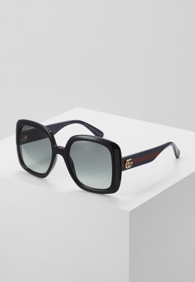 Gucci WEB GG SQUARE ACETATE SUNGLASSES - Ochelari de soare - black/blue/grey