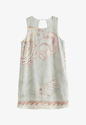 Next, Shift dress - blue ecru shell print national trust x next