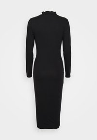 Missguided Petite LONG SLEEVE BUTTON DOWN MIDI DRESS - Vestido de malha - black