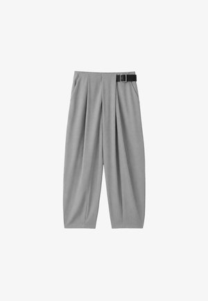 Stradivarius, DARTED SMART TROUSERS WITH BELT - Pantalon classique - light grey