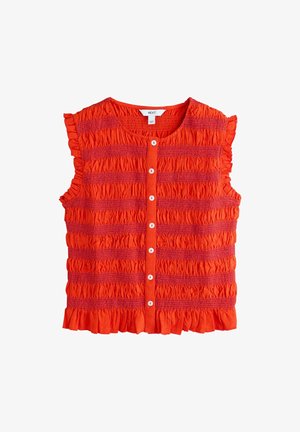Next, REGULAR FIT - SHIRRED SLEEVELESS BUTTON THROUGH TOP . - Top - red
