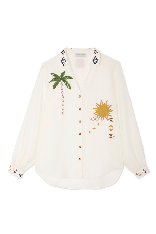SUNSHINE PALM MILEY - Button-down blouse - cream3