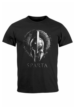 AUFDRUCK SPARTA HELM KRIEGER WARRIOR P - T-Shirt print - schwarz