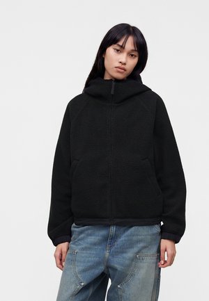 Carhartt WIP, HOODED JACKET - Forro polar - black/flint