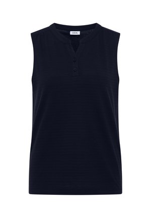 Cecil, TOP MIT SPLIT NECK UND STRUKTURMIX - Camicetta - urban dark blue