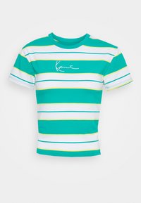 Karl Kani SMALL SIGNATURE STRIPE TEE - T-shirts med print - dark mint