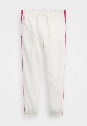 Polo Ralph Lauren STRIPED FRENCH TERRY JOGGER PANT - Tréningruha alsók - paper white,belmont pink