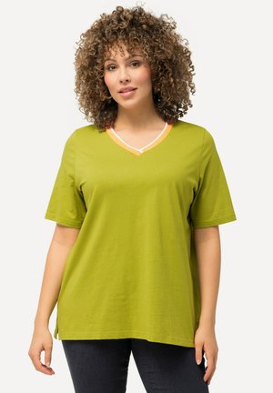 STRIPED NECK SHORT SLEEVE TEE - T-paita - apple green