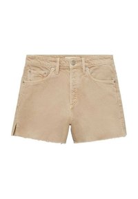 WITH FRAYED HEM - Shorts di jeans - sand