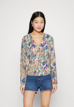 VILA VILUNA WRAP TOP - Μπλούζα - cloud dancer