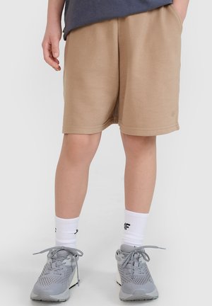 4F, 4F SPODENKI DRESOWE DZIEWCZĘCE - CIEMNO FIOLETOWE 122 (6-7 LAT) UNISEX - Short de sport - beige