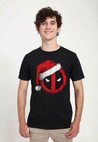 Marvel DEADPOOL DEADPOOL SANTA HAT UNISEX - T-shirt med print - black
