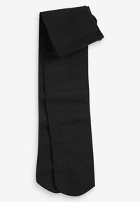 Nœud papillon noir en matériau lisse et opaque avec une finition mate. Il est plié, mettant en avant une forme rectangulaire et sans motifs visibles.