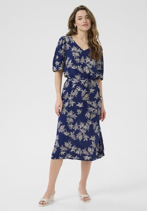 KASKYLA  - Vardagsklänning - blue   white leaf print
