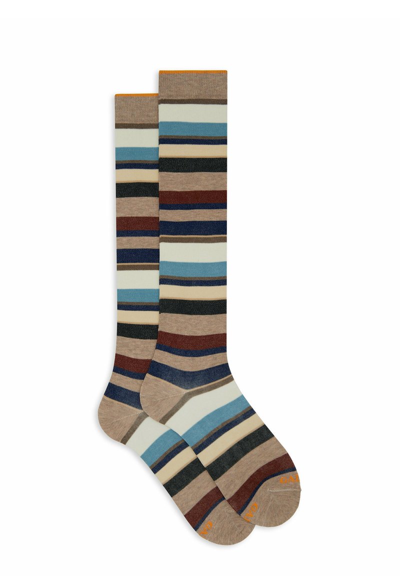 Gallo LONG WITH STRIPES - Knee high socks - beige