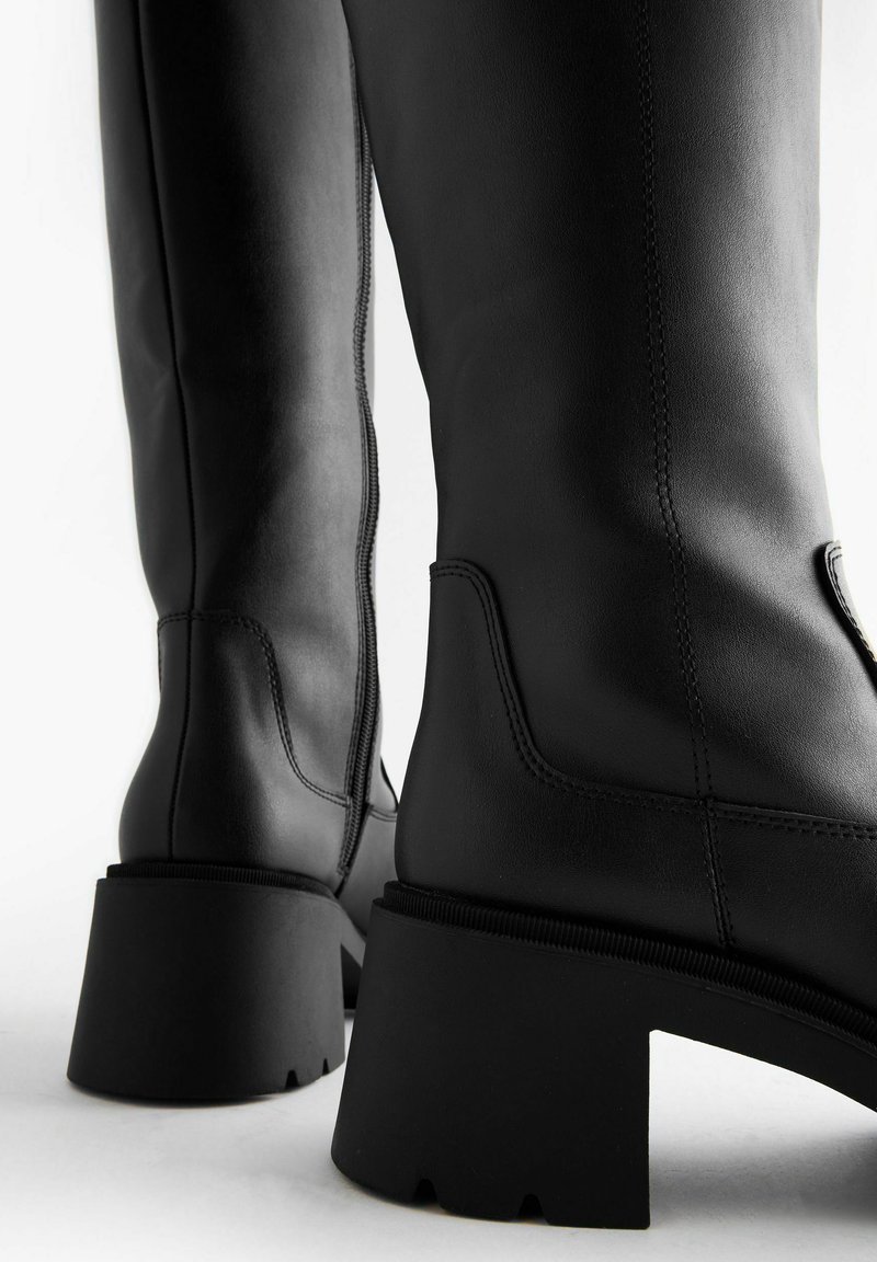 Silko Stivali Biker Boots Comodi a Metà Polpaccio in Vera Pelle Nera