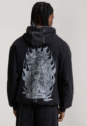FLAMING TIGER RELAXED - Kapuzenpullover - black