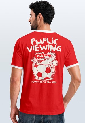 Neverless, Print T-shirt - rot-weiß