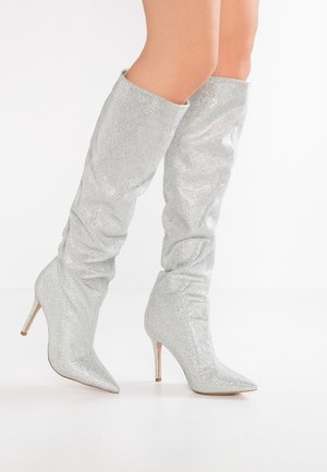 Højhælede støvler - silver-coloured