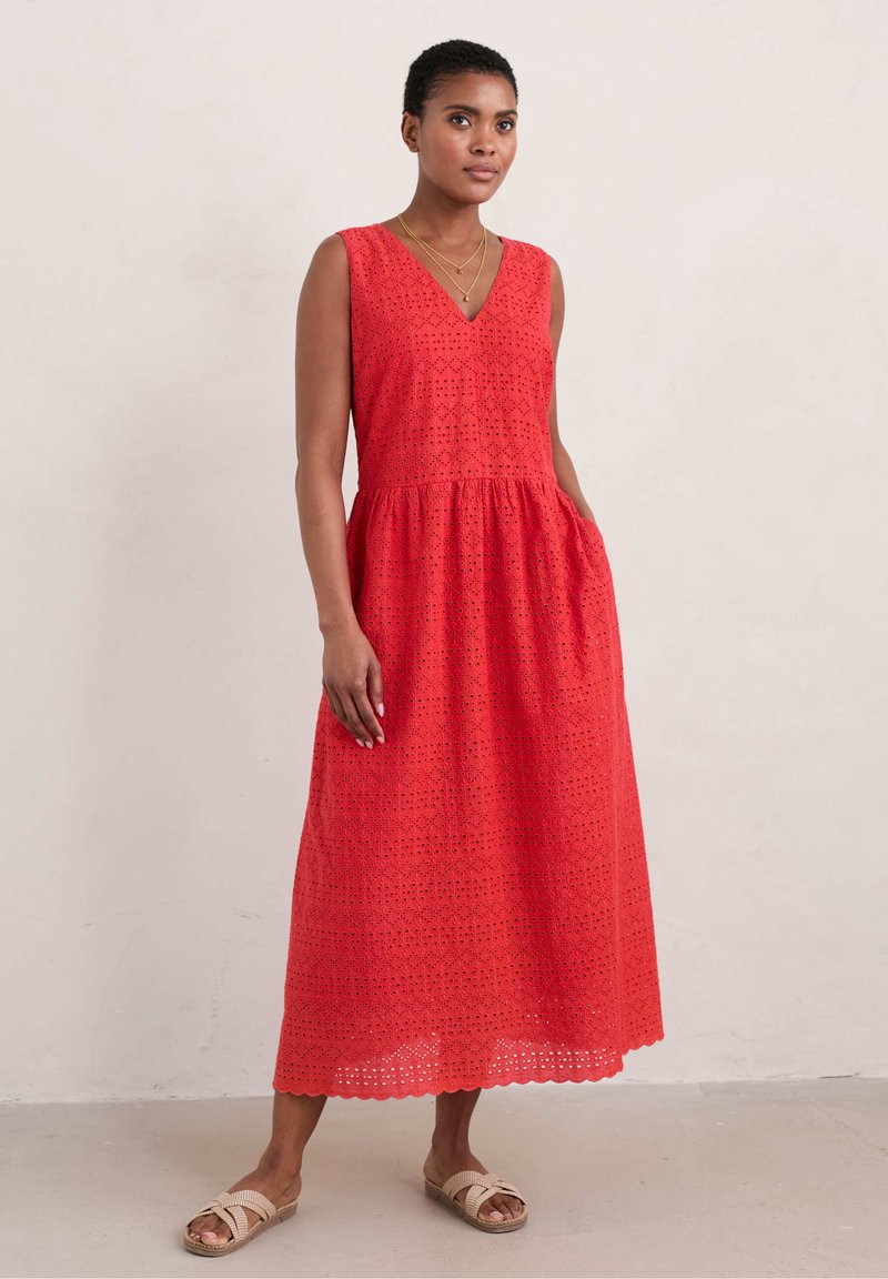 Seasalt Cornwall MEADOW BRODERIE - Freizeitkleid - tomato - red